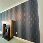 Feature Wallpaper and Fireplace Home Decorating